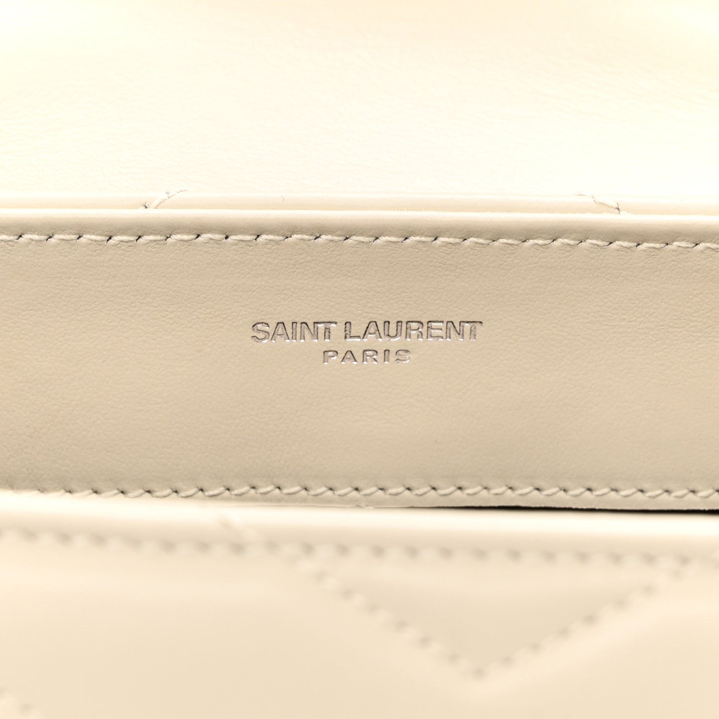 Calfskin Y Quilted Monogram Small Loulou Chain Satchel Blanc Vintage