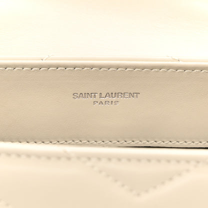 Saint Laurent Calfskin Y Quilted Monogram Small Loulou Chain Satchel Blanc Vintage 5 of 9