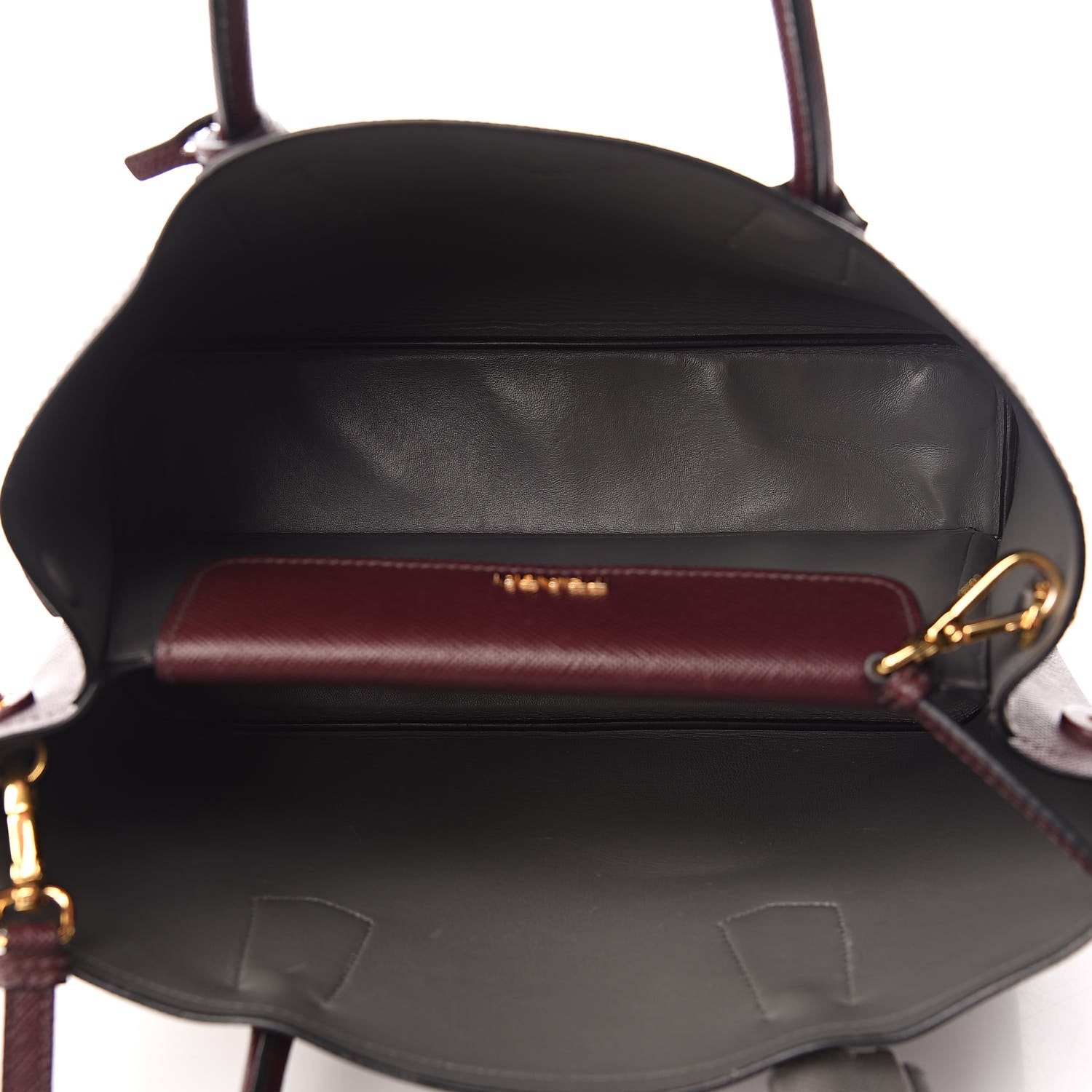 Prada Saffiano Cuir Medium Double Bag Granato Marmo 5 of 12