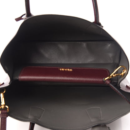Prada Saffiano Cuir Medium Double Bag Granato Marmo 5 of 12