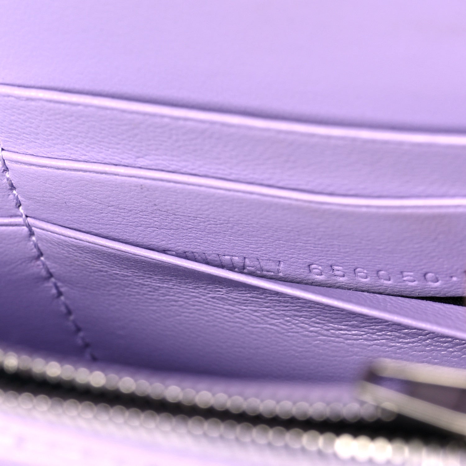 Balenciaga Shiny Calfskin Crocodile Embossed Hourglass Chain Bag Lilac 7 of 11