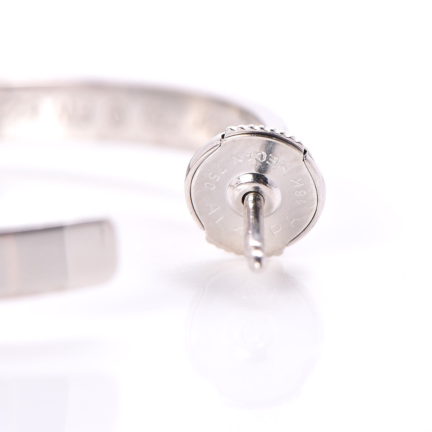 Cartier 18K White Gold Large LOVE Hoop Earrings 6 of 9