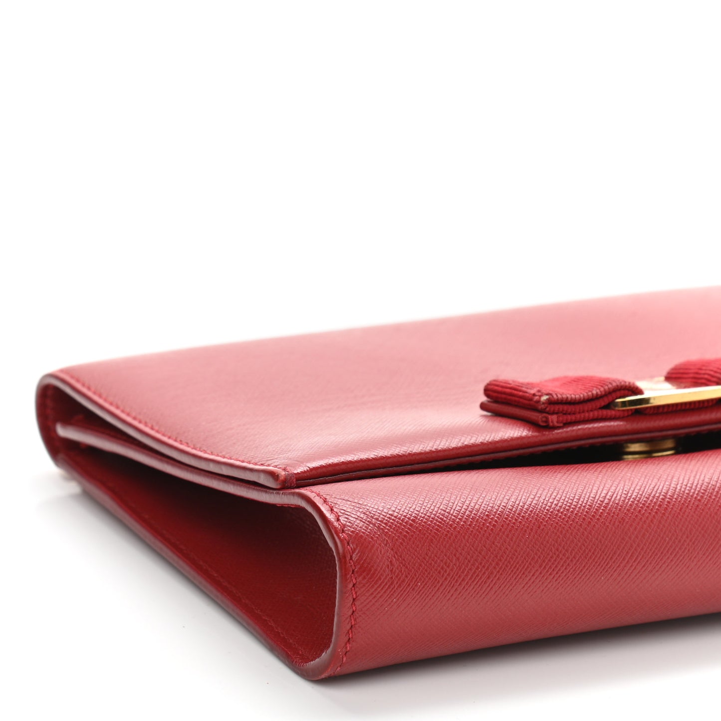 Hammered Calfskin Mini Miss Vara Bow Chain Bag Red