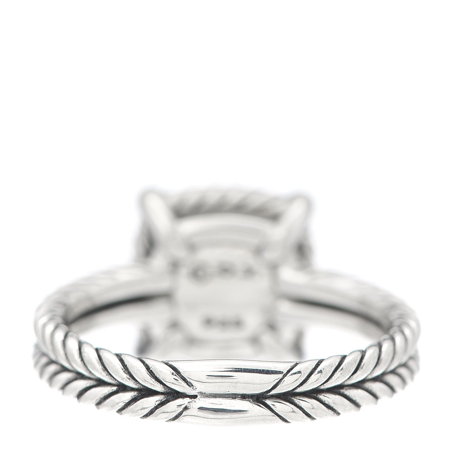David Yurman Sterling Silver Diamond Hampton Blue Topaz 9mm Chatelaine Pave Bezel Ring 59 8.75 4 of 6