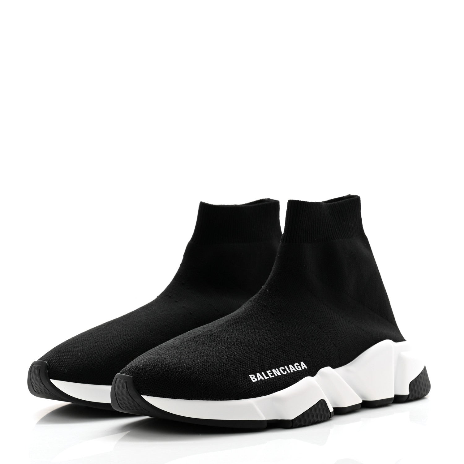 Balenciaga Neoprene Knit Womens Speed Sneakers 39 Black White 3 of 10