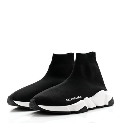 Balenciaga Neoprene Knit Womens Speed Sneakers 39 Black White 3 of 10