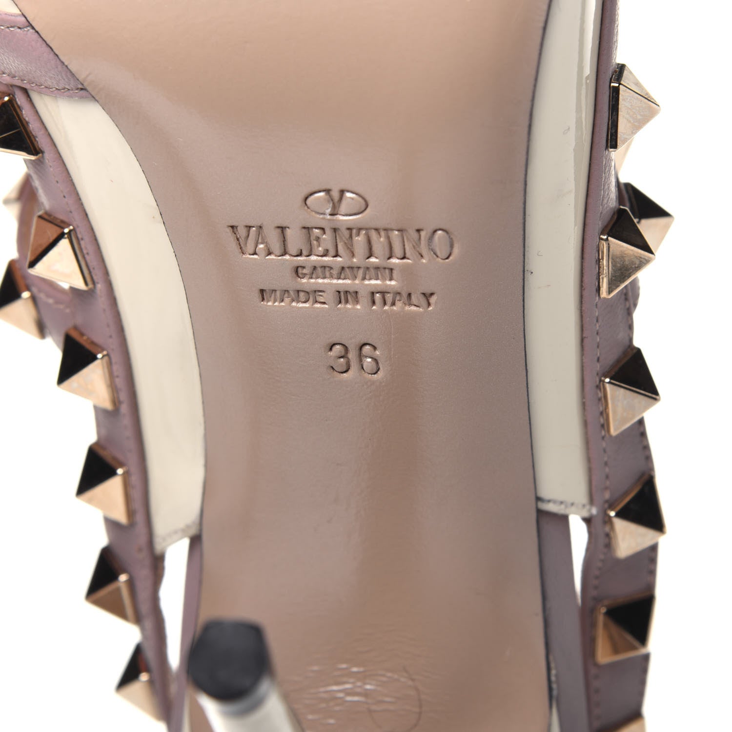 Valentino Garavani Patent Rockstud Ankle Strap 100mm Pumps 36 Light Ivory Poudre 6 of 14