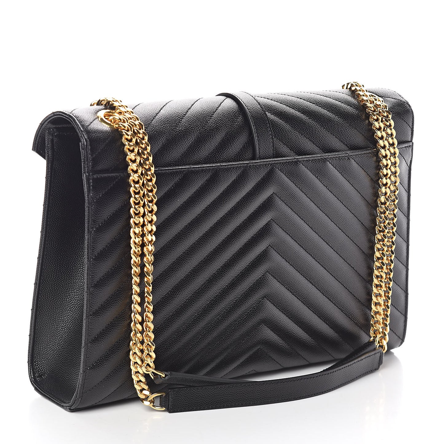 Grain De Poudre Matelasse Chevron Large Monogram Satchel Black