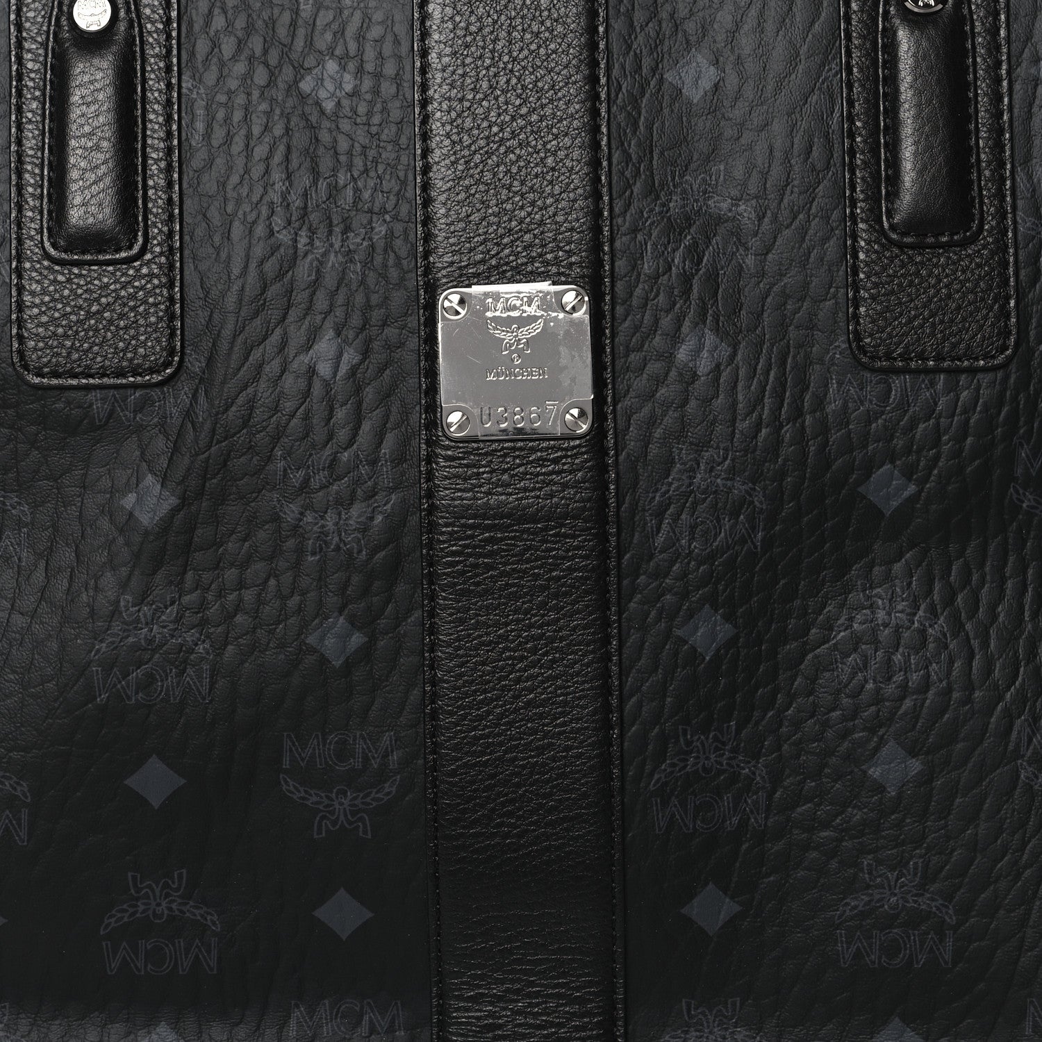 MCM Visetos Large Liz Reversible Shopper Tote Black 9 of 14