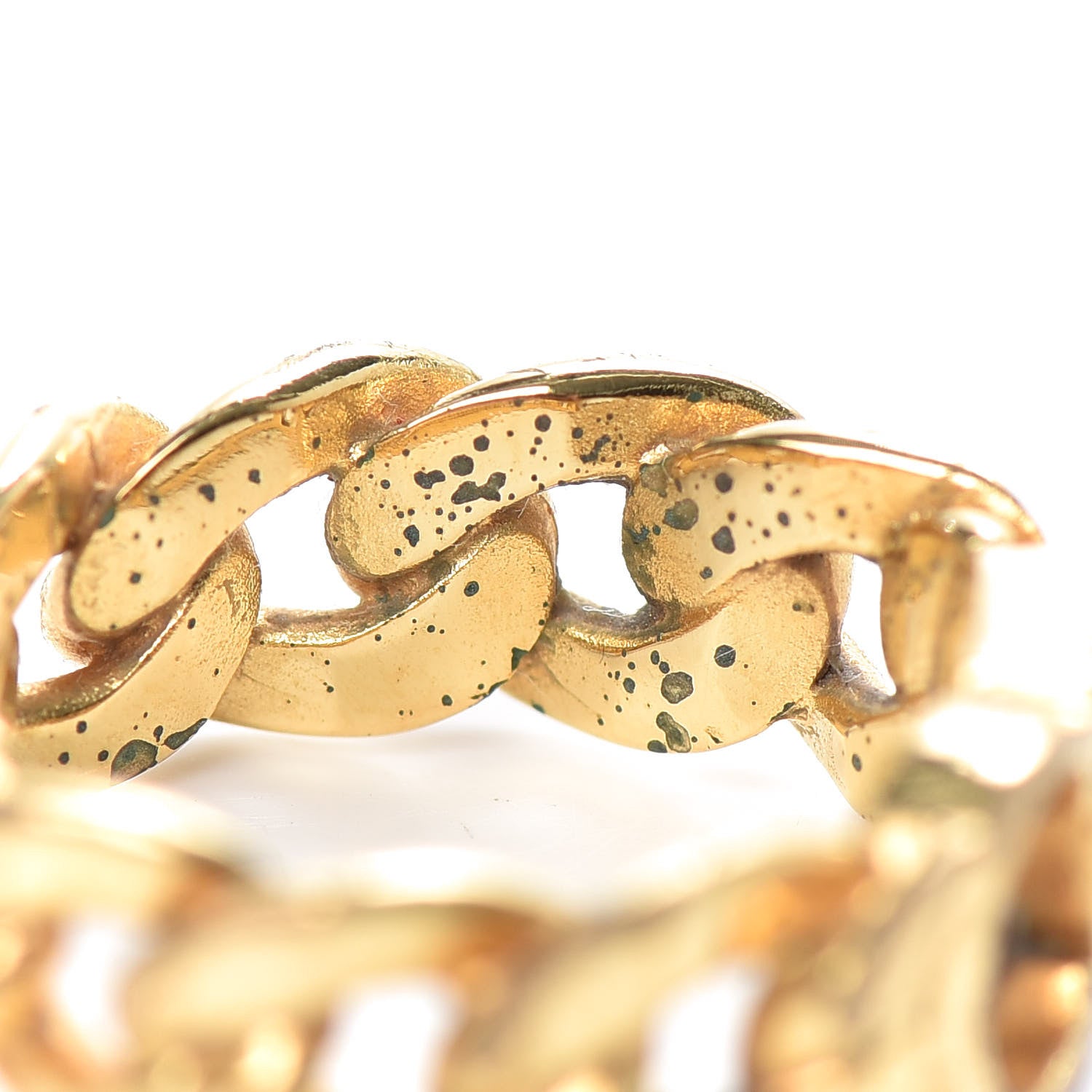 Christian Dior Metal Danseuse Etoile Chain Ring 54 Gold 4 of 5
