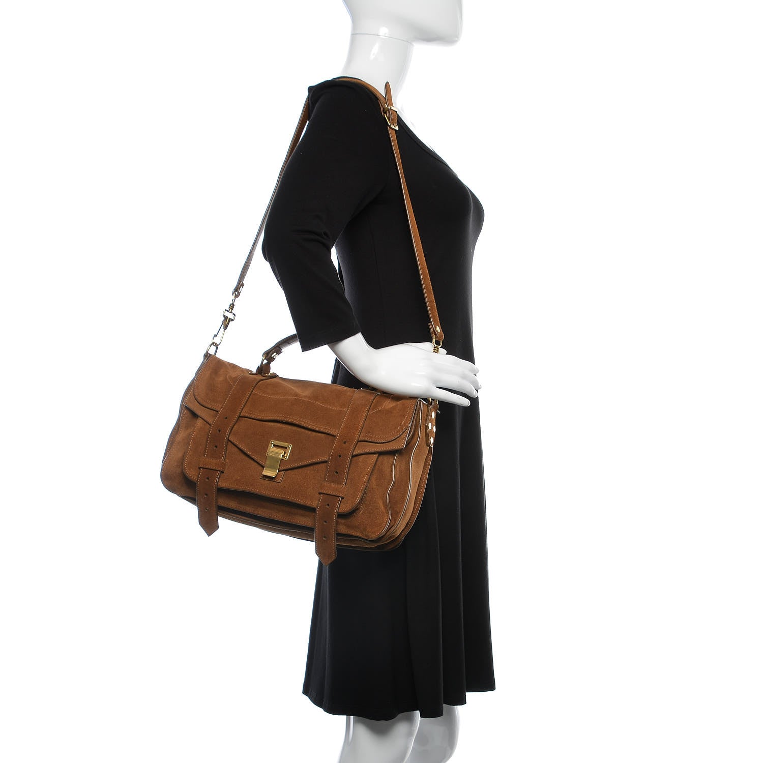 Proenza Schouler Suede Medium PS1 Satchel Tobacco 2 of 18