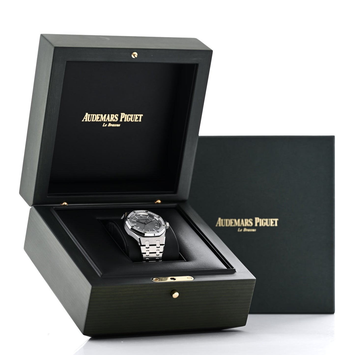 Stainless Steel Diamond 37mm Royal Oak Offshore 50th Anniversary Automatic Watch Grey 15551ST.ZZ.1356ST.03