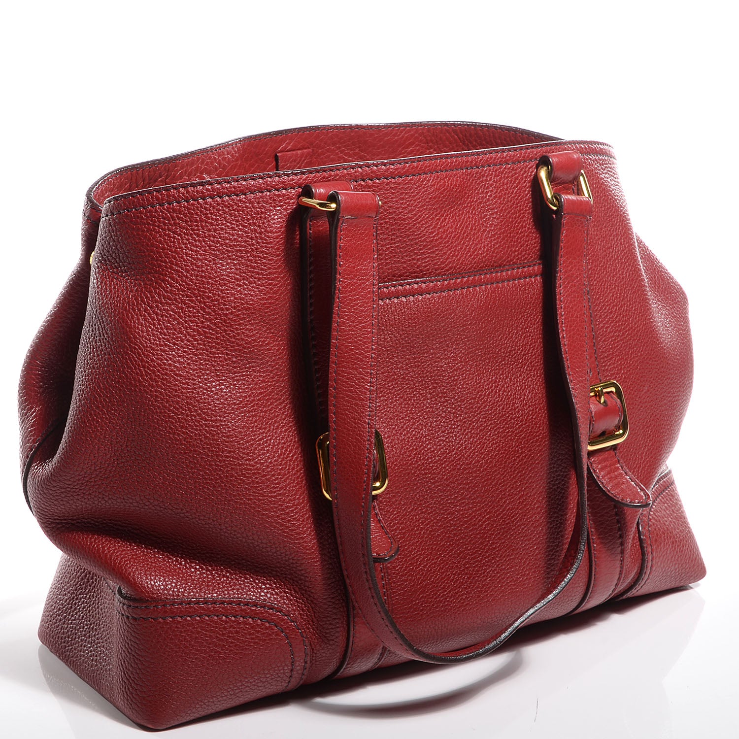 Prada Vitello Daino Shoulder Bag Rubino 3 of 11