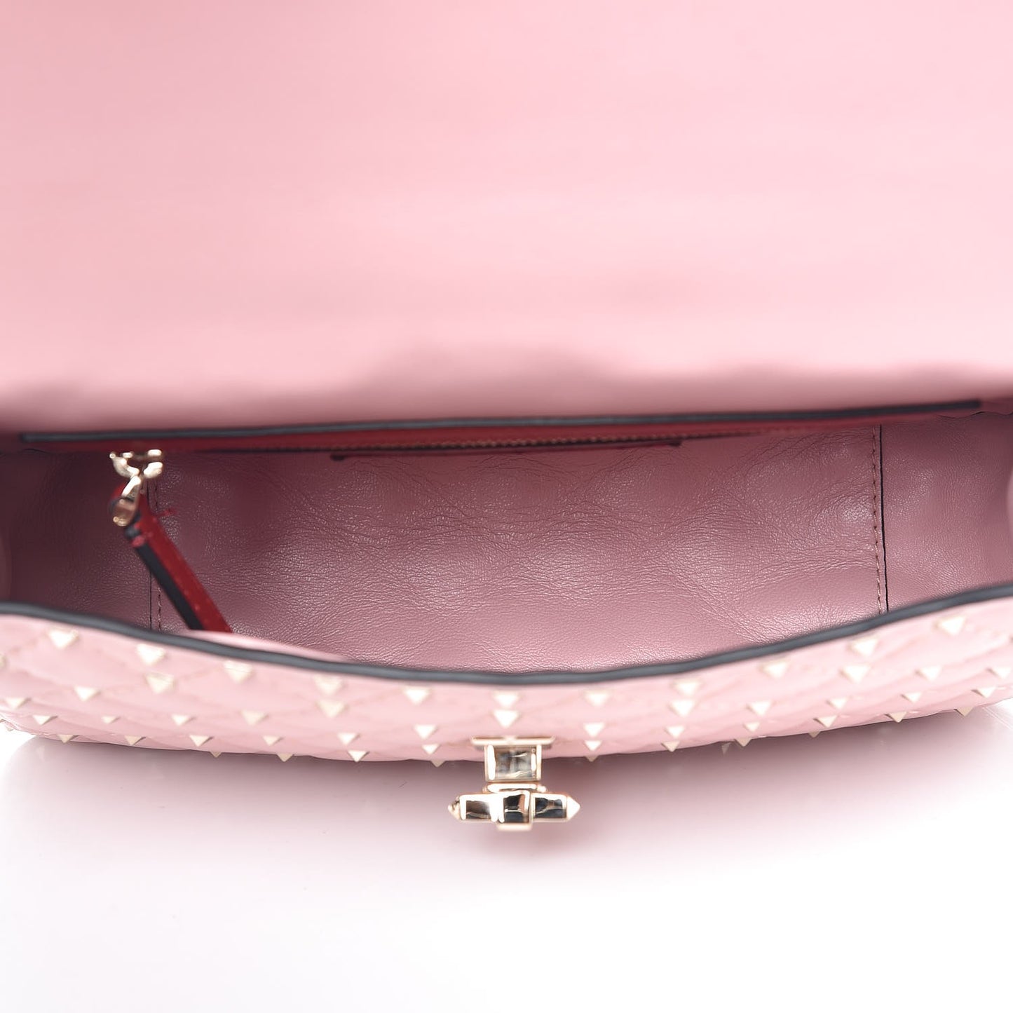 Nappa Medium Rockstud Spike Shoulder Bag Water Rose