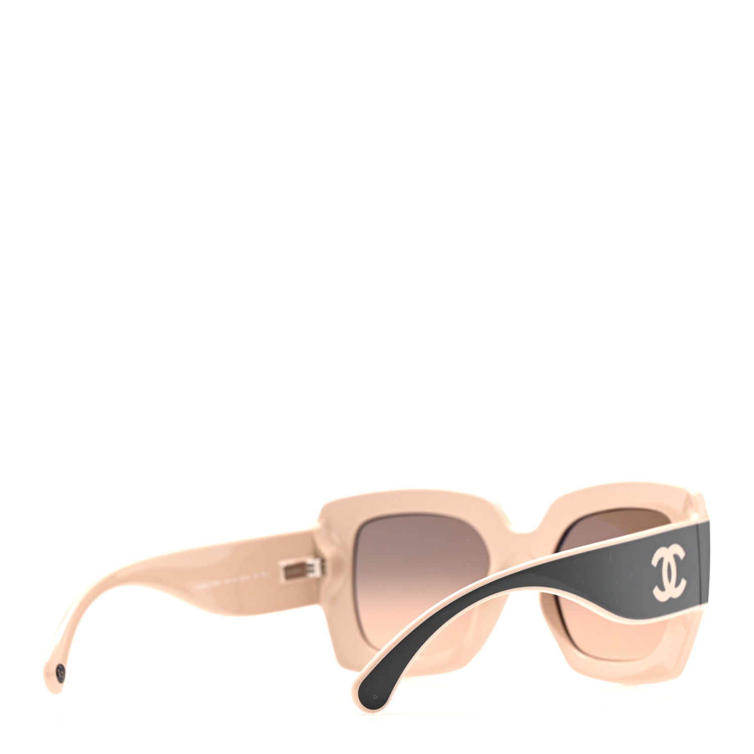 Chanel Acetate Square Sunglasses 6059 Black Beige 4 of 9