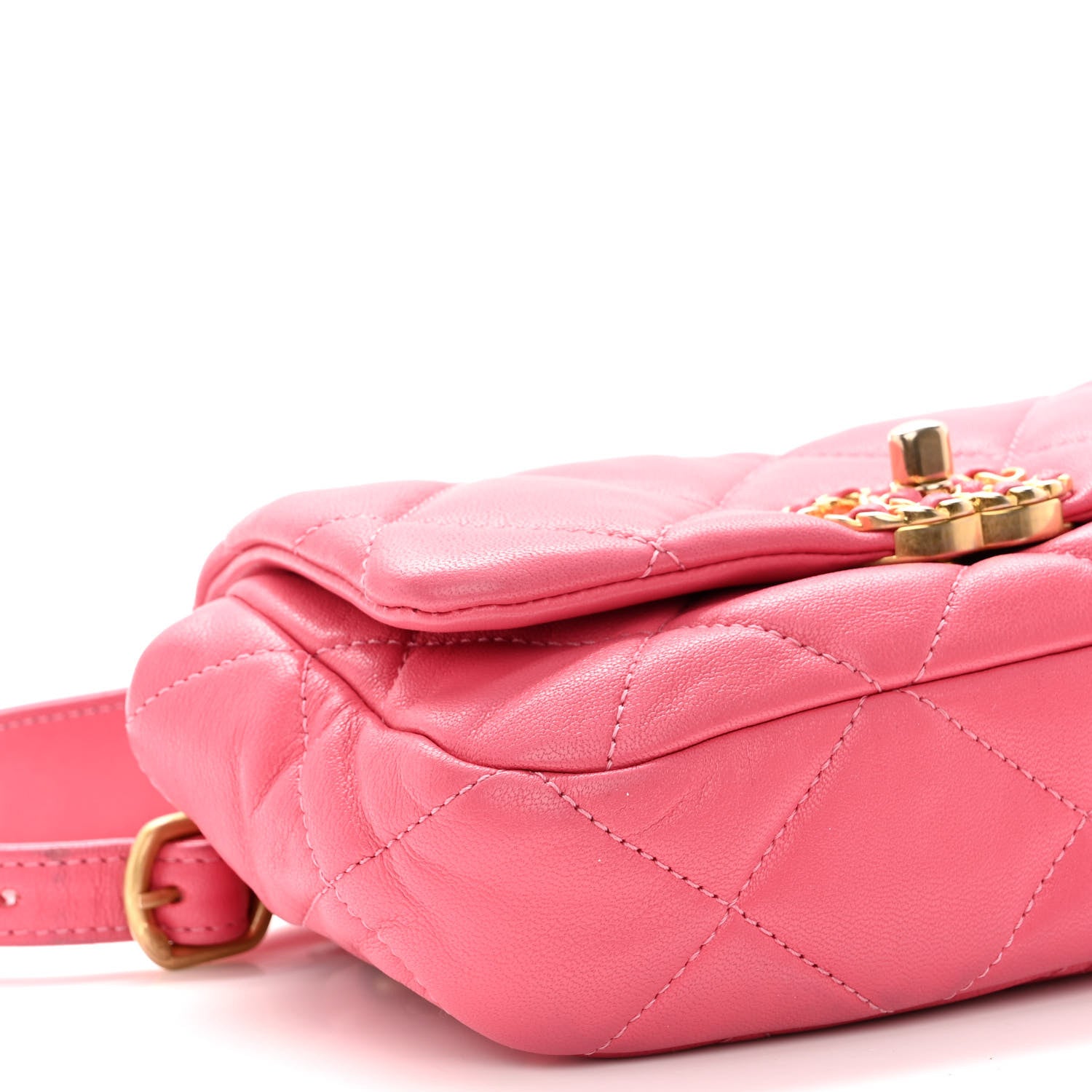 Chanel Lambskin Quilted Chanel 19 Waist Bag Pink 7 of 8