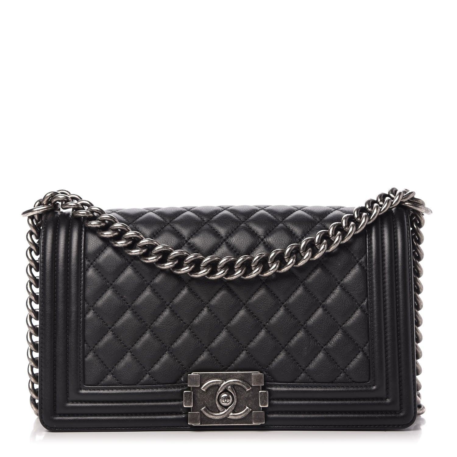 Chanel Calfskin Quilted Medium Boy Flap Black 1 of 10