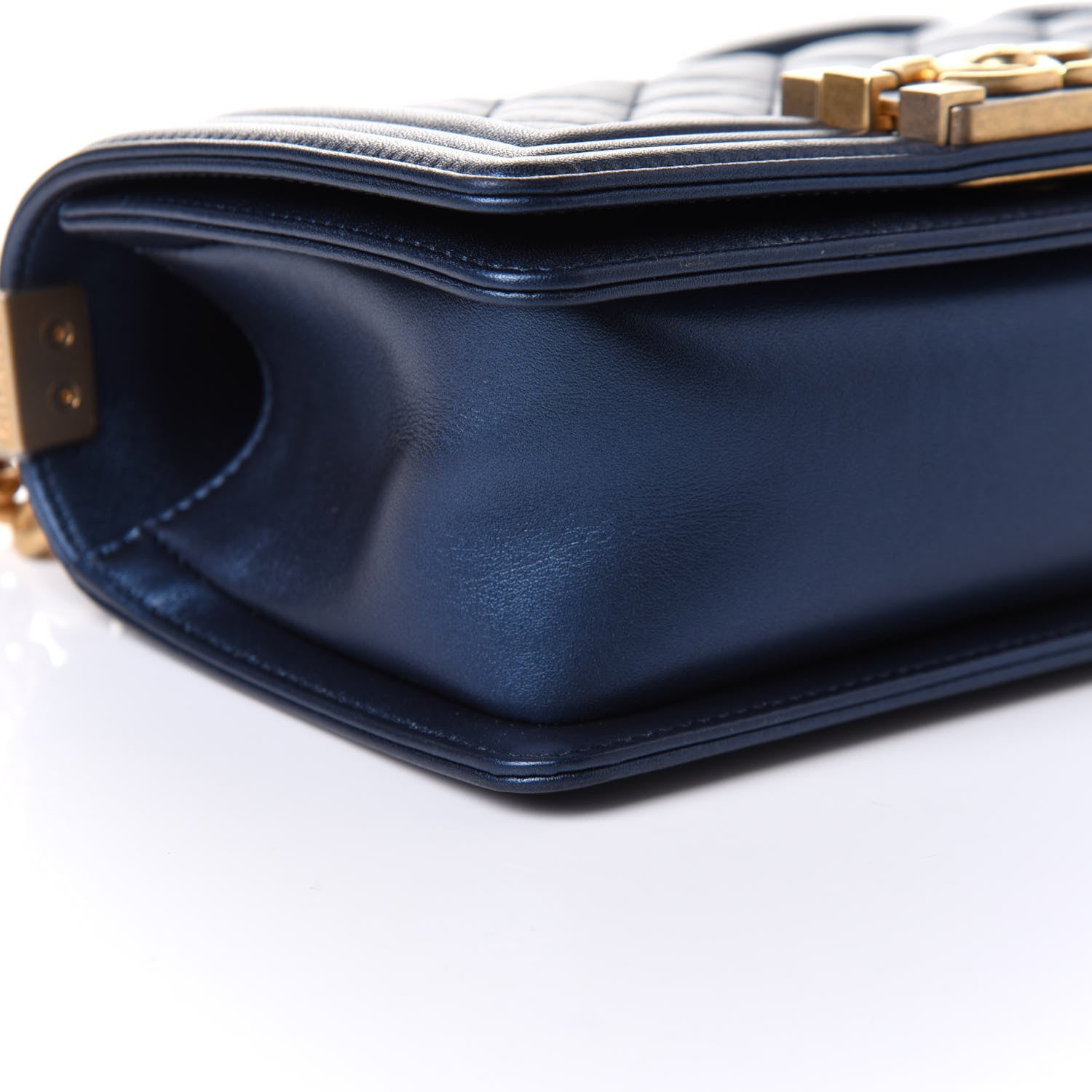 Chanel Metallic Calfskin Quilted Small Boy Flap Blue 11 of 13