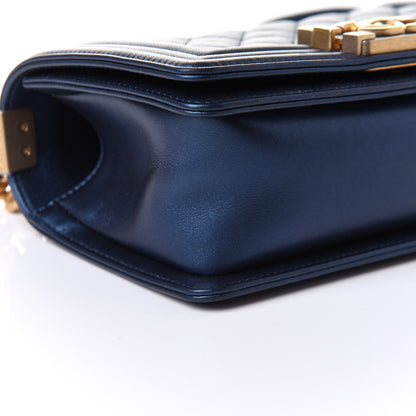 Chanel Metallic Calfskin Quilted Small Boy Flap Blue 11 of 13