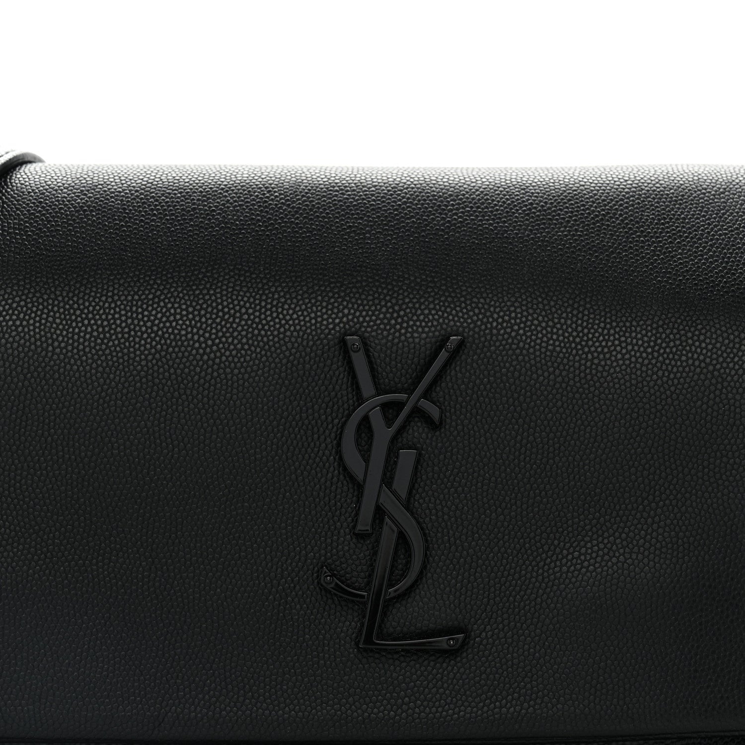 Saint Laurent Grain De Poudre Medium West Hollywood Monogram Fold-Over Black 7 of 9