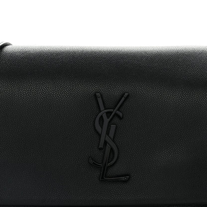 Saint Laurent Grain De Poudre Medium West Hollywood Monogram Fold-Over Black 7 of 9
