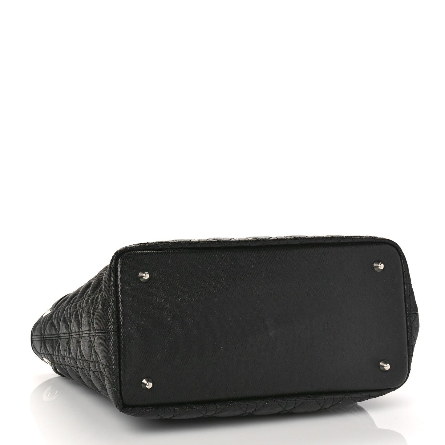 Coated Canvas Cannage Small Panarea Tote Black