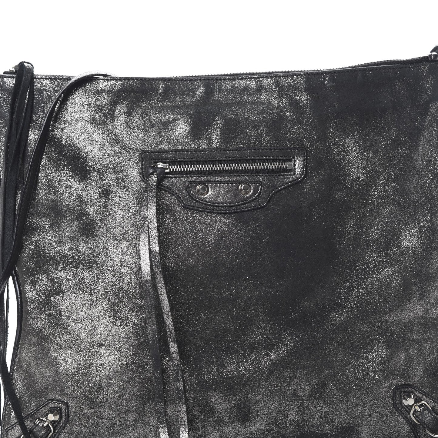 Metallic Calfskin Milkyway Ligne Papier Messenger Black