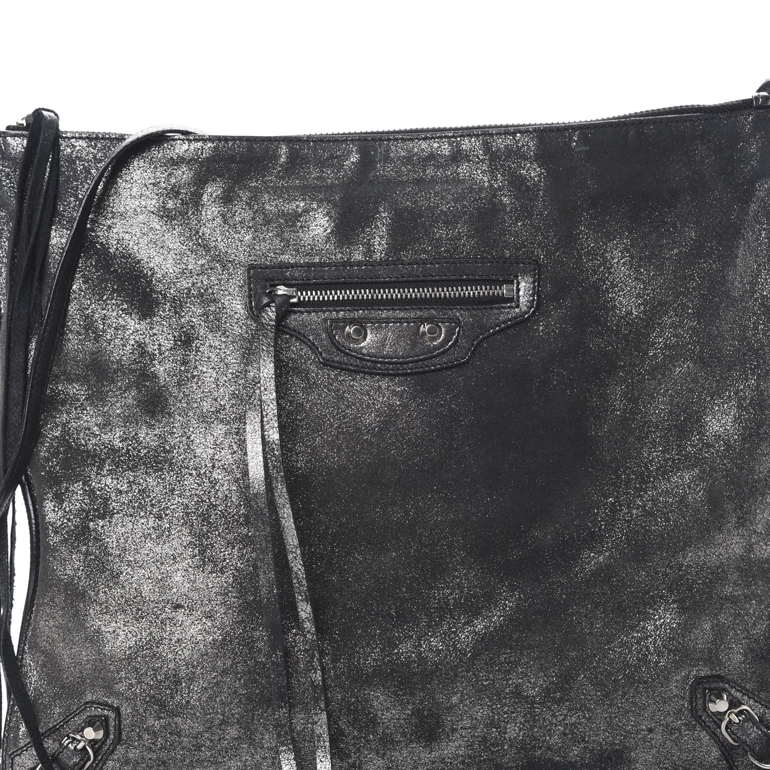 Balenciaga Metallic Calfskin Milkyway Ligne Papier Messenger Black 7 of 11