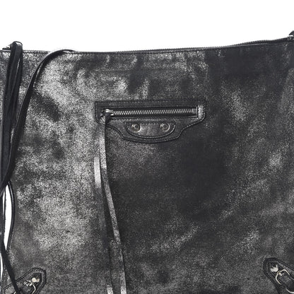 Balenciaga Metallic Calfskin Milkyway Ligne Papier Messenger Black 7 of 11