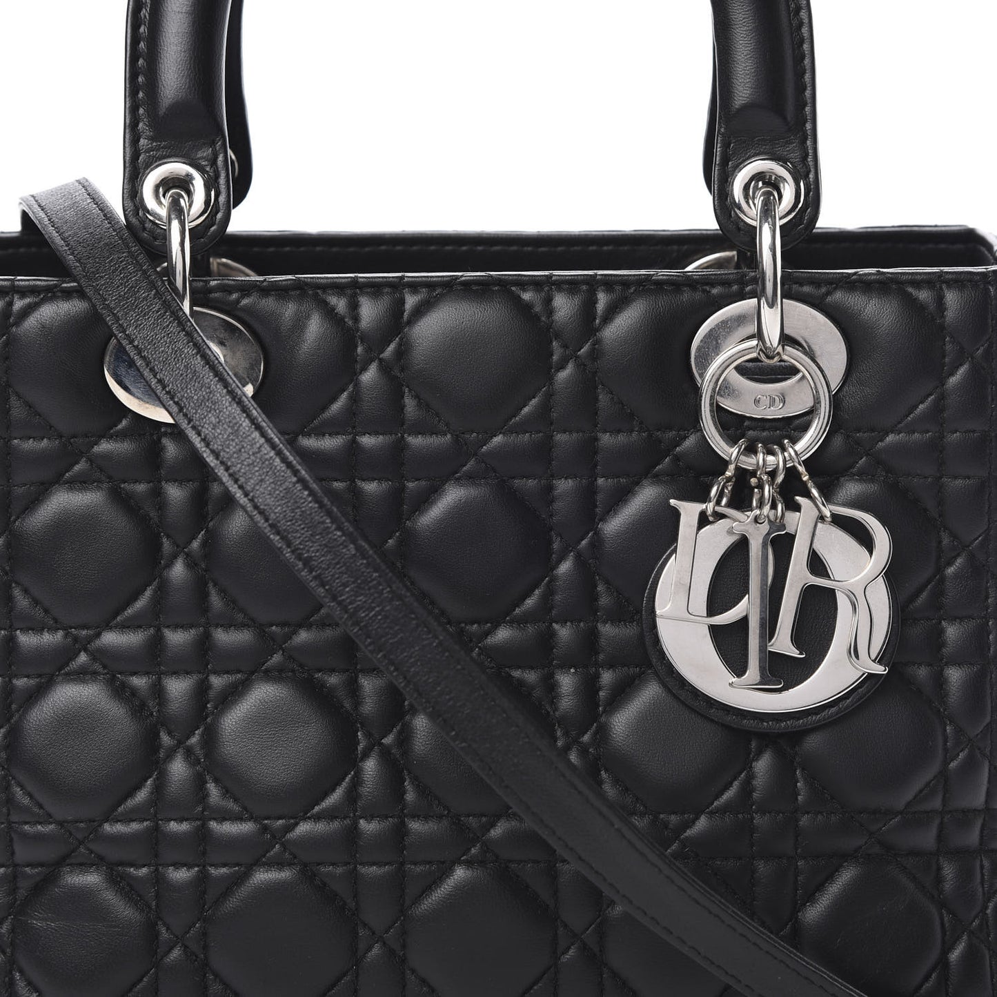 Lambskin Cannage Medium Lady Dior Black