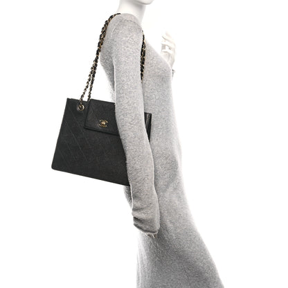 Chanel Caviar Quilted Flap Shopping Tote Black 2 of 12