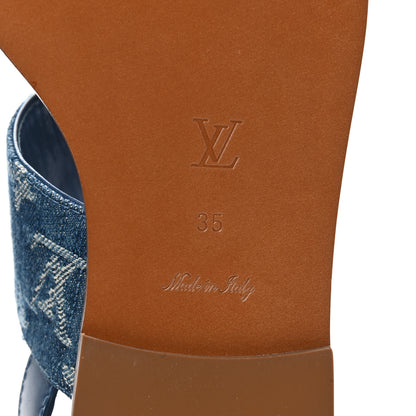 Louis Vuitton Monogram Denim Starboard Flat Thong Sandal 35 Blue 6 of 9