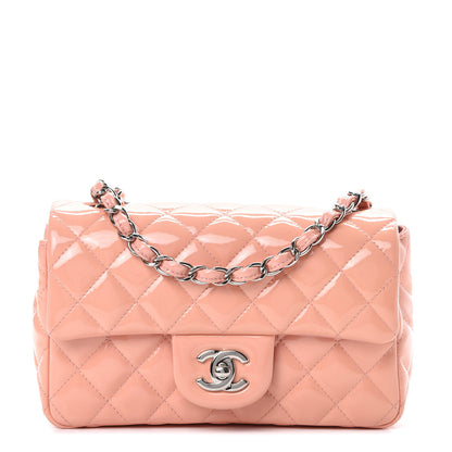 Chanel Patent Calfskin Quilted Mini Rectangular Flap Light Pink 1 of 11
