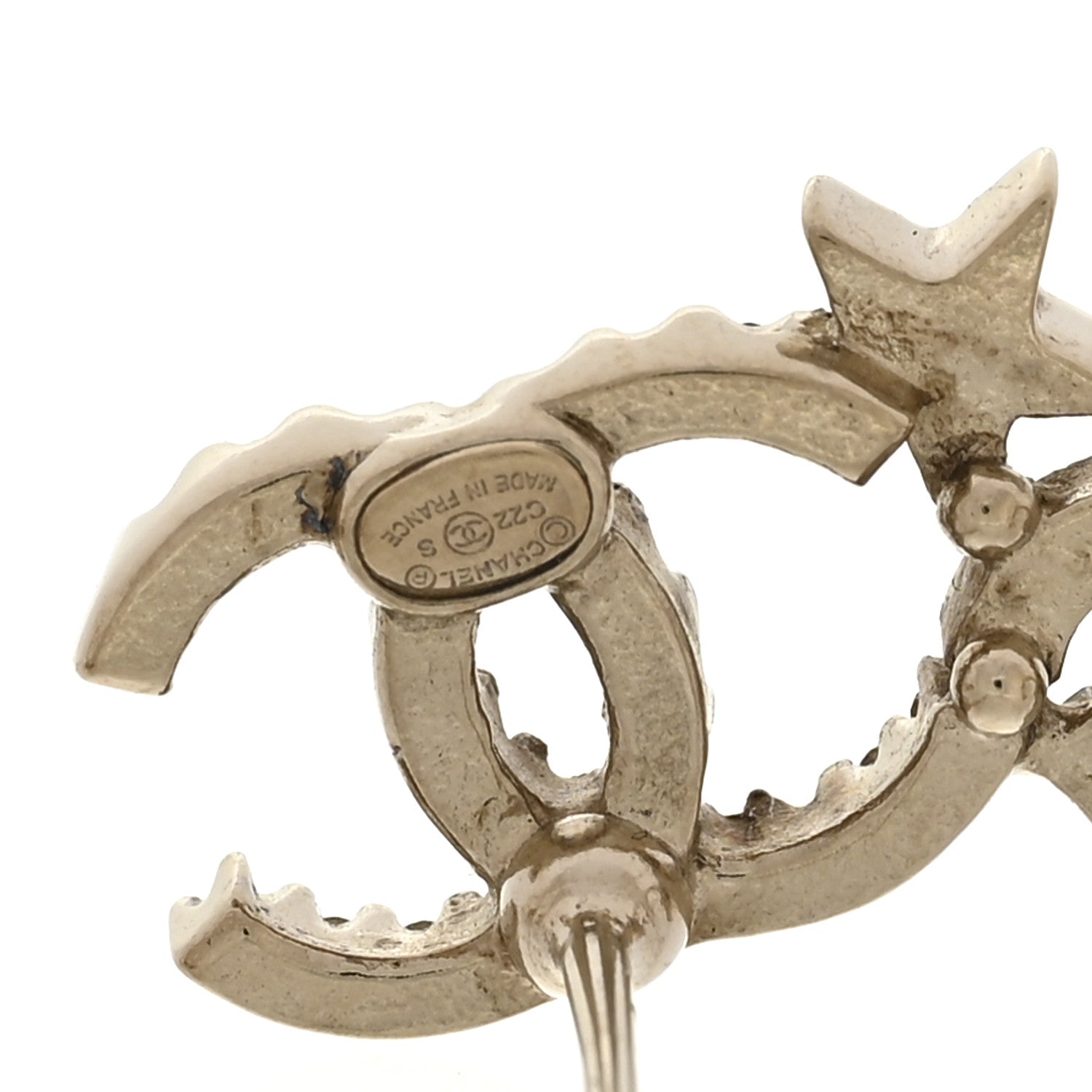 Chanel Crystal Star 5 CC Earrings Gold 4 of 5