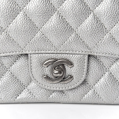 Chanel Metallic Caviar Quilted Mini Square Flap Silver 10 of 11