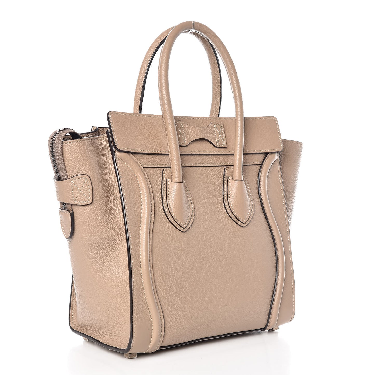 Drummed Calfskin Micro Luggage Dune