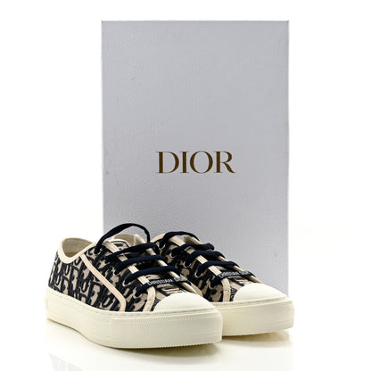 Christian Dior Canvas Oblique Walk N Dior Low Top Sneakers 39 Deep Blue 9 of 9