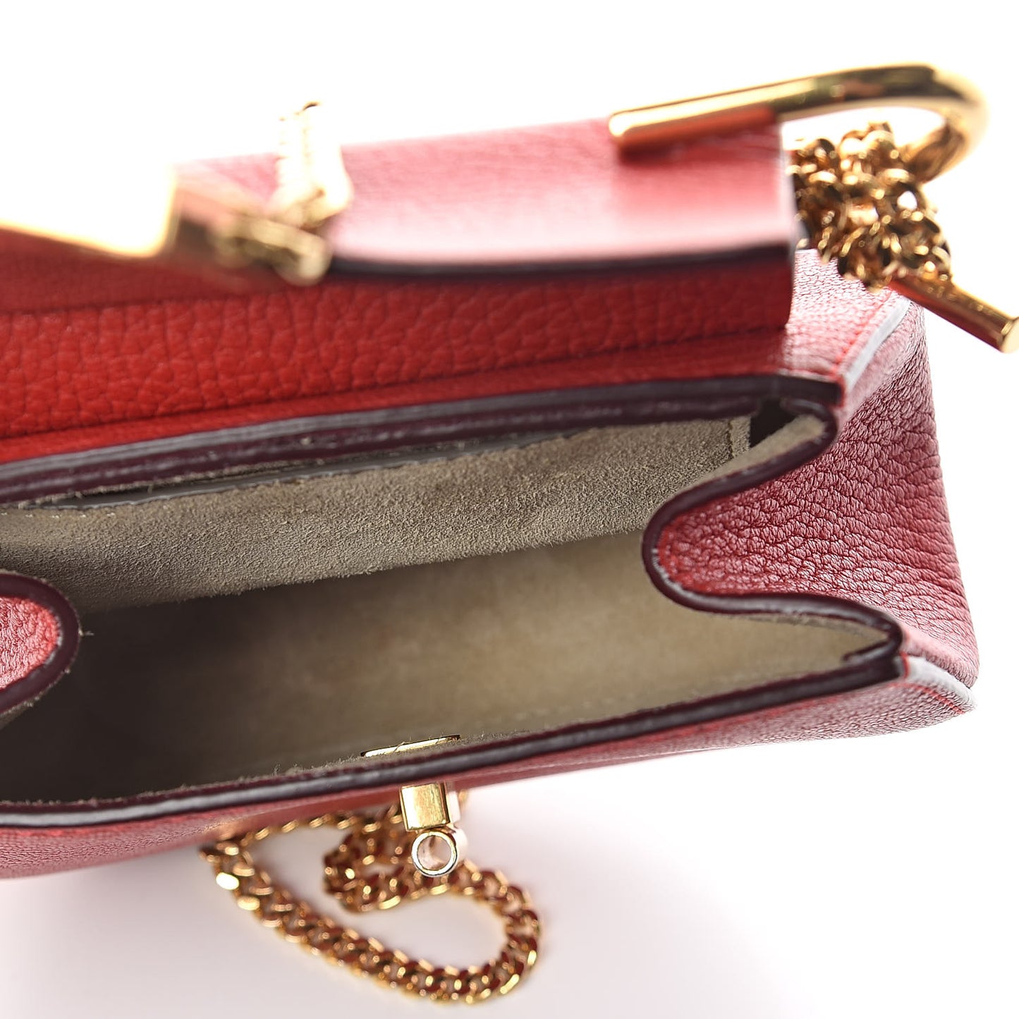 Grained Lambskin Nano Drew Shoulder Bag Intense Red