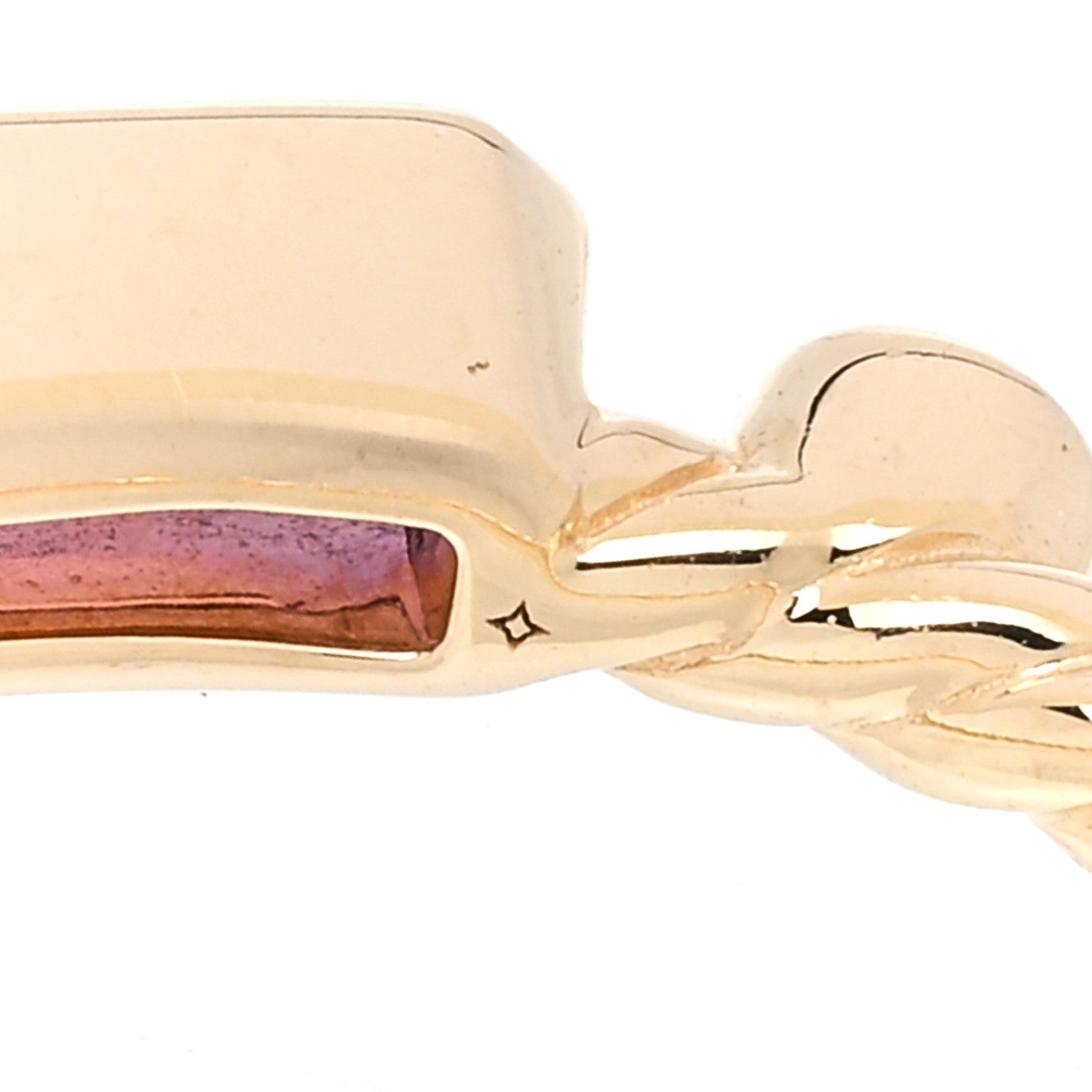 David Yurman 18K Yellow Gold Diamond Pink Tourmaline Novella Ring 50 5.5 4 of 5