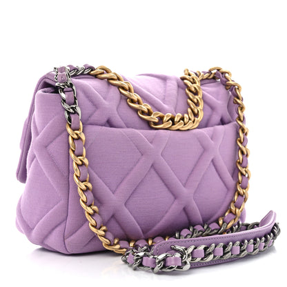 Chanel Jersey Lambskin Quilted Medium Chanel 19 Light Flap Purple 3 of 11