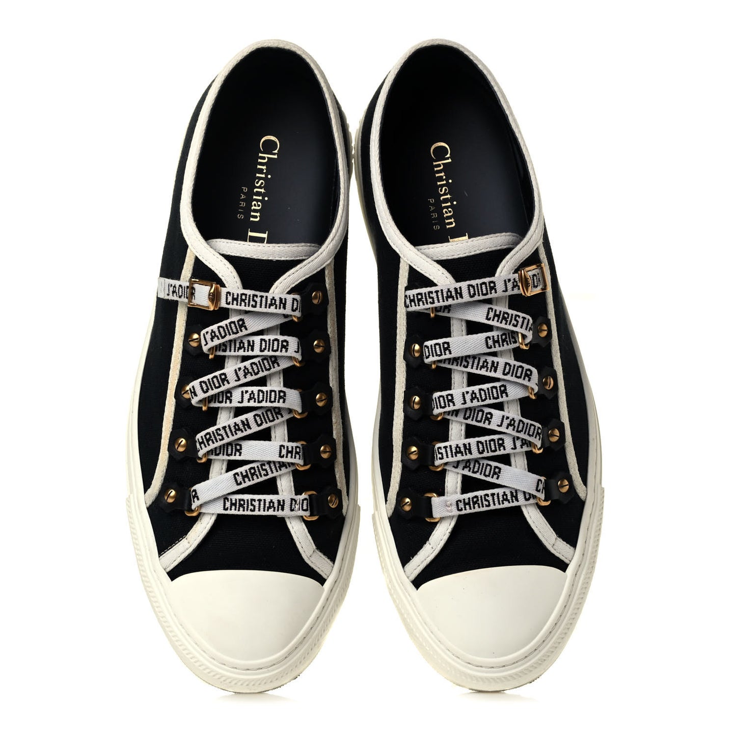 Canvas Womens Walk'n Dior Low Top Sneakers 40 Black