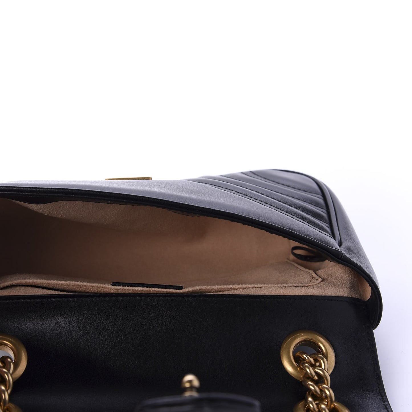 Calfskin Matelasse Mini GG Marmont Shoulder Bag Black