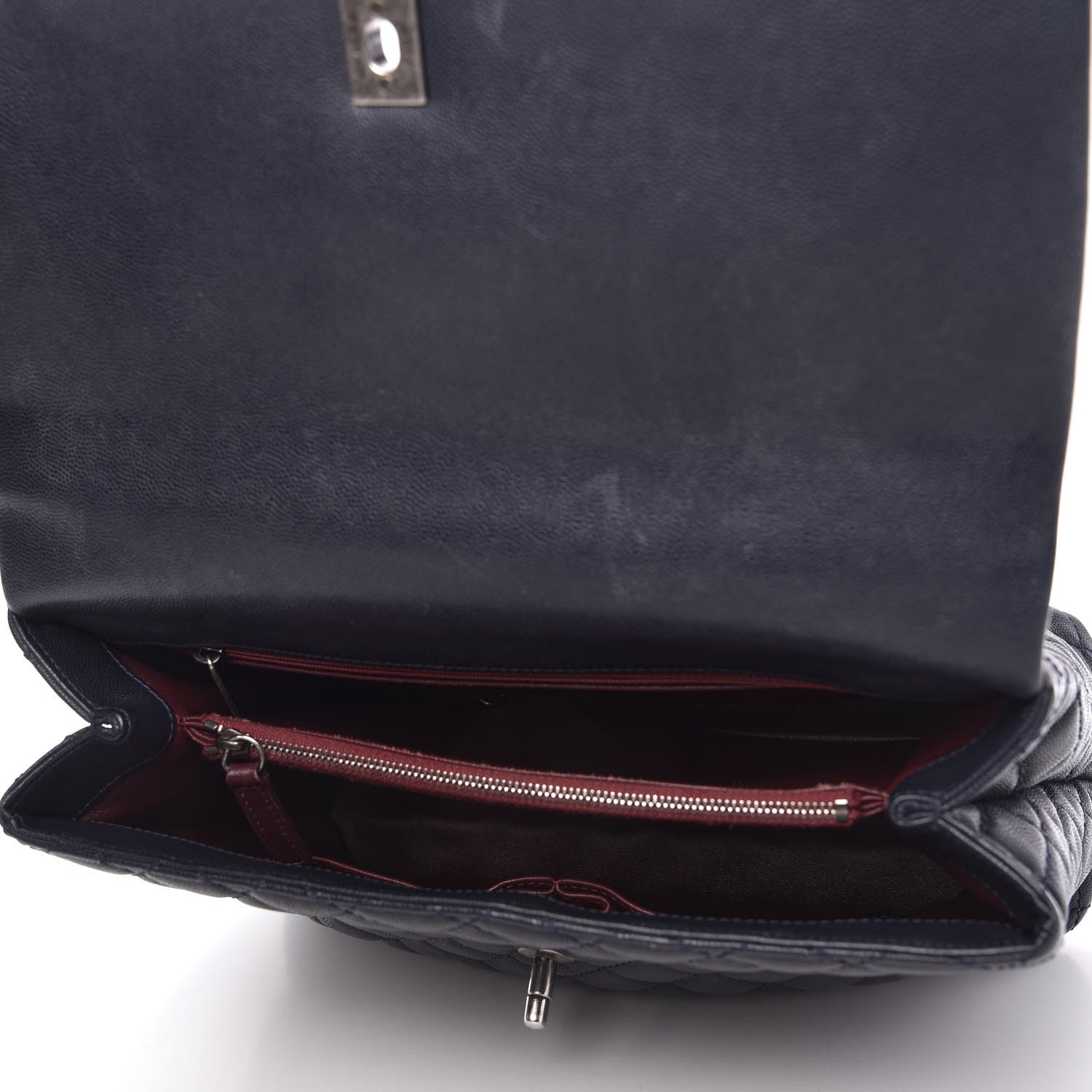 Chanel Caviar Lizard Quilted Large Coco Handle Flap Blue 5 of 12