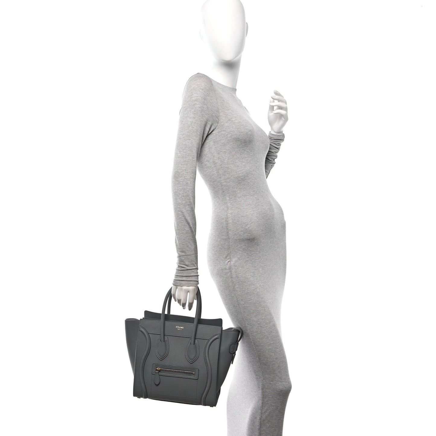 Baby Drummed Calfskin Micro Luggage Kohl