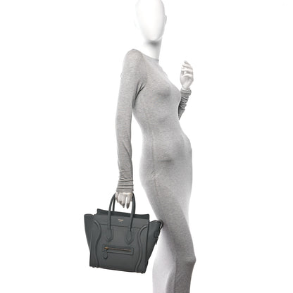 Celine Baby Drummed Calfskin Micro Luggage Kohl 2 of 10