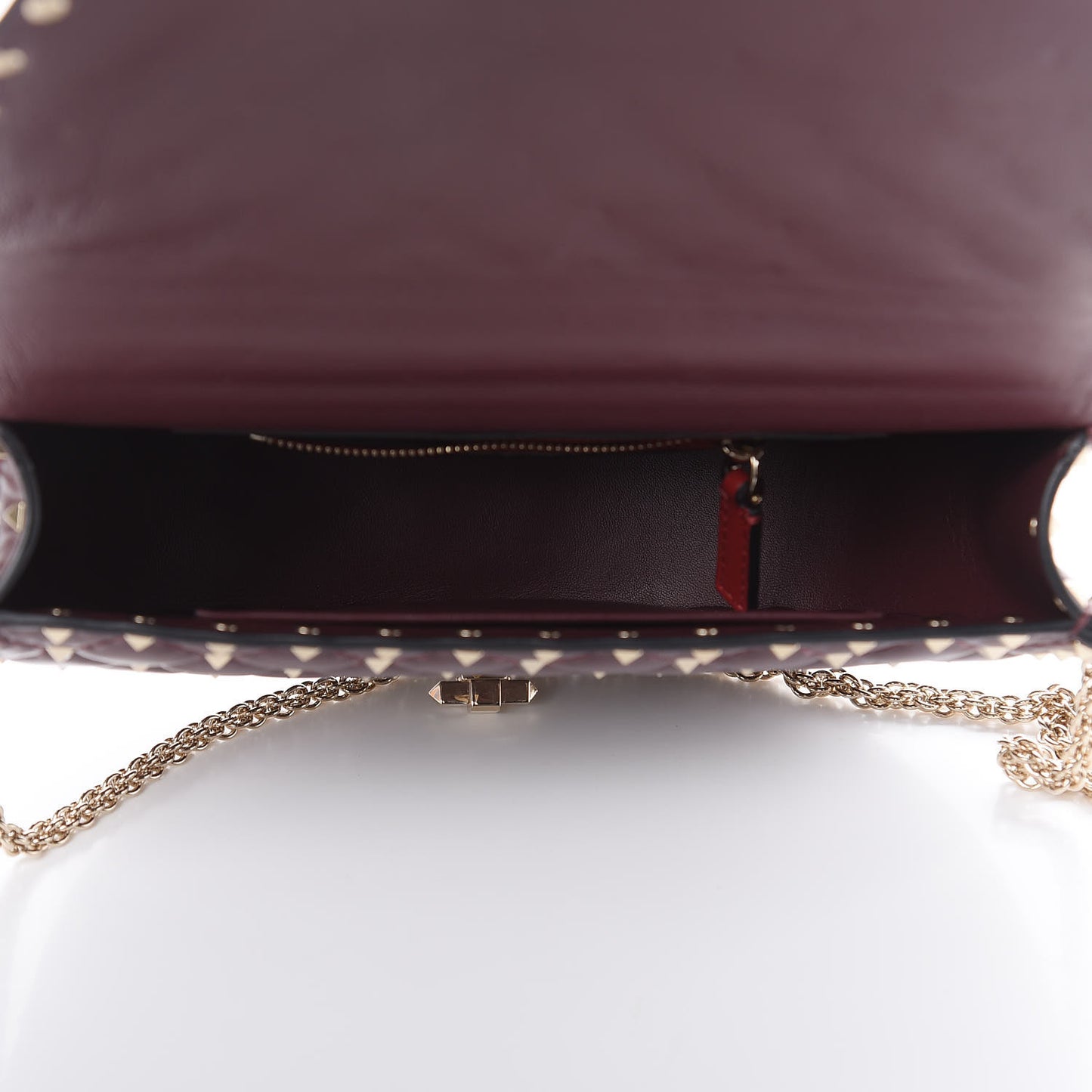 Nappa Medium Rockstud Spike Halfmoon Saddle Bag Rubin