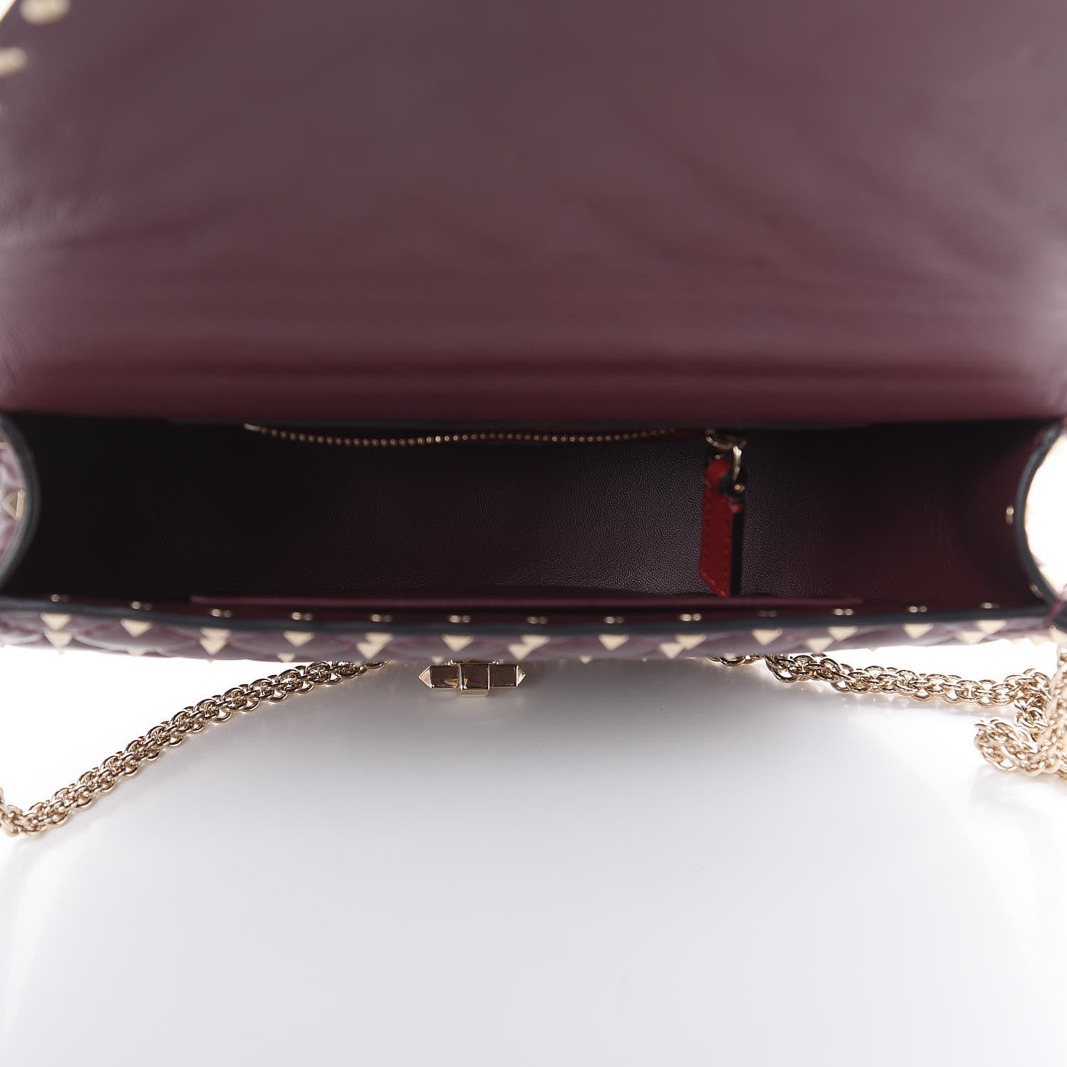 Valentino Garavani Nappa Medium Rockstud Spike Halfmoon Saddle Bag Rubin 5 of 10