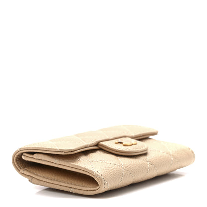 Chanel Caviar Quilted Flap Card Holder Wallet Light Beige 4 of 13