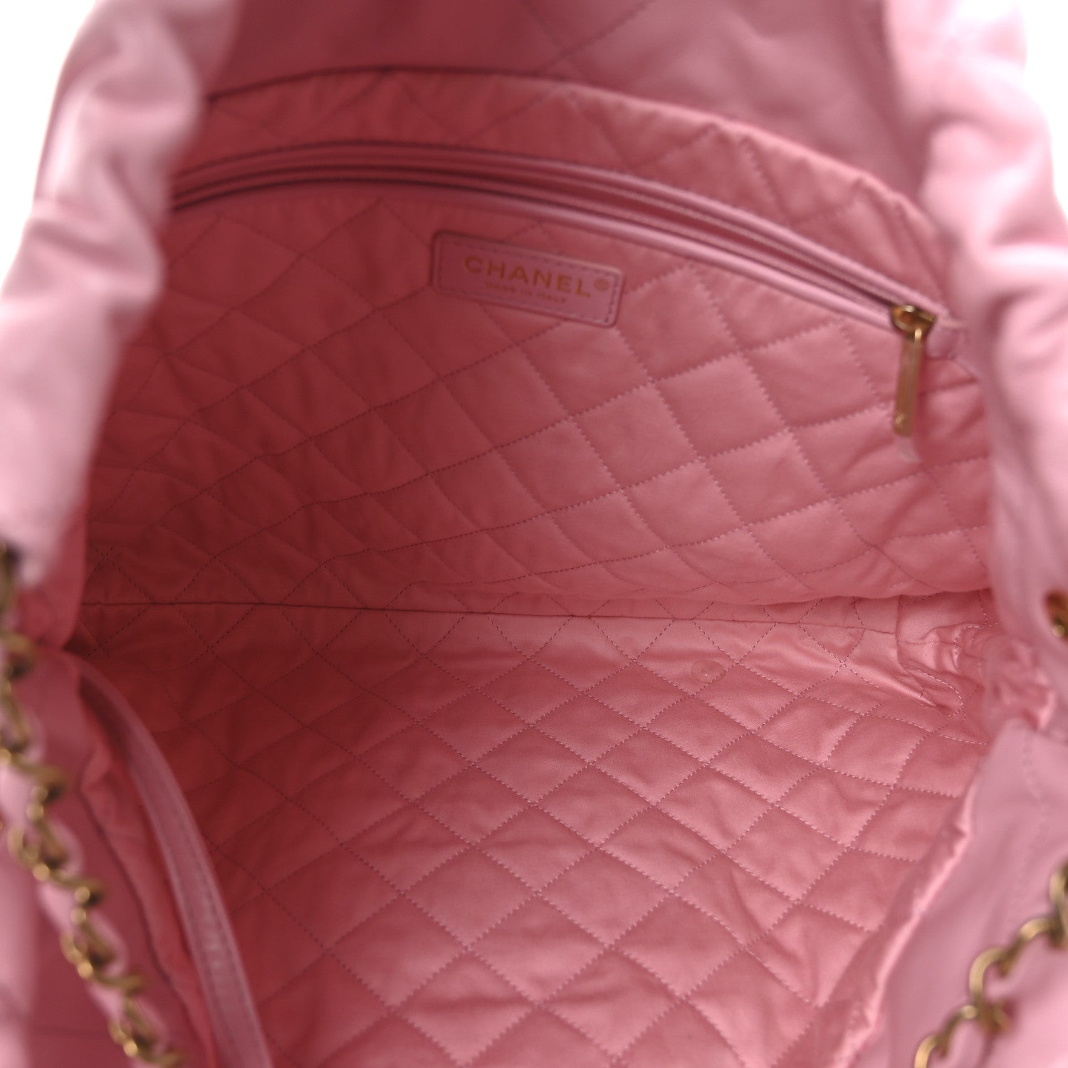Chanel Shiny Calfskin Quilted Chanel 22 Drawstring Bag Pink 6 of 11