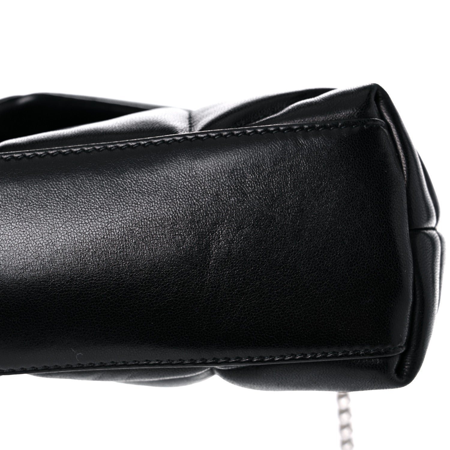 Saint Laurent Lambskin Quilted Toy Loulou Puffer Monogram Chain Satchel Black 12 of 12
